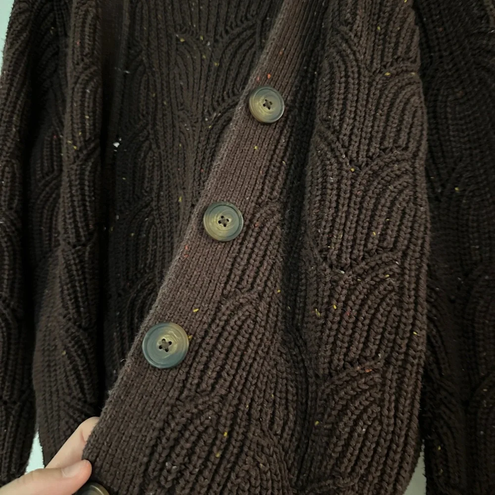 Old Navy Dark Brown Cable Knit Cardigan - Picture 3 of 5